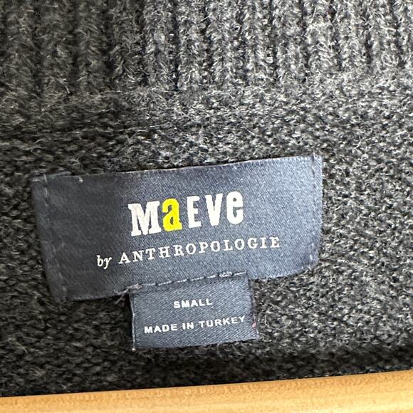 ANTHROPOLOGIE x MAEVE 3D Bow Sweater Velvet Detail Gray Sz S {TT40} - Picture 5 of 7